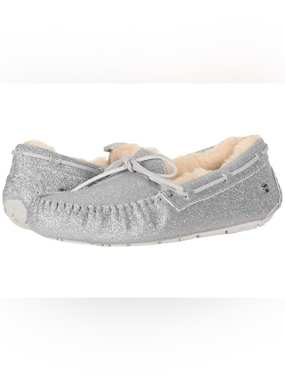 UGG Dakota Sparkle Slipper (Silver) Moccasin Slippers
Size 7